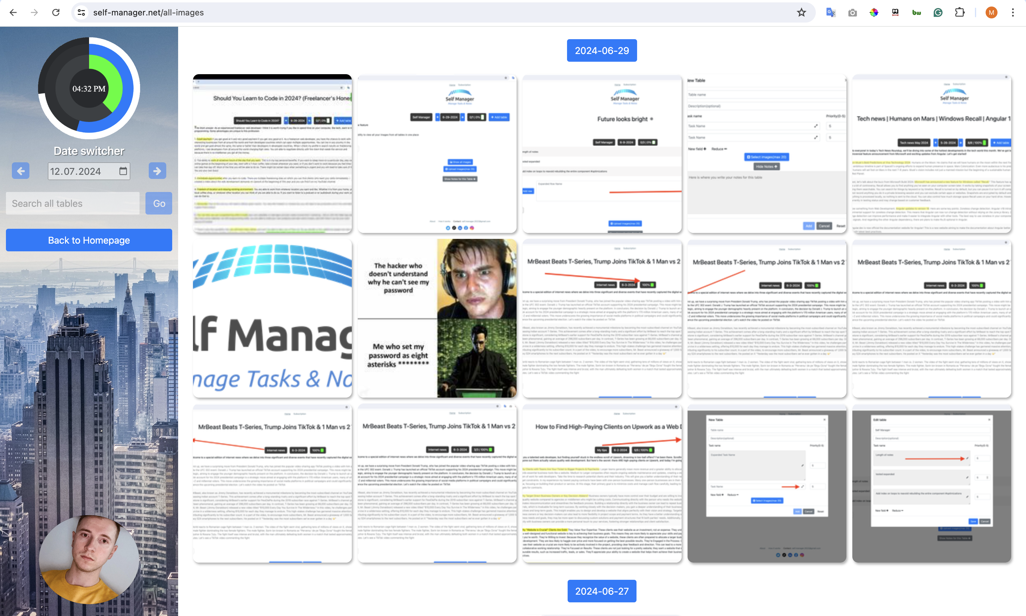 Self Manager tables