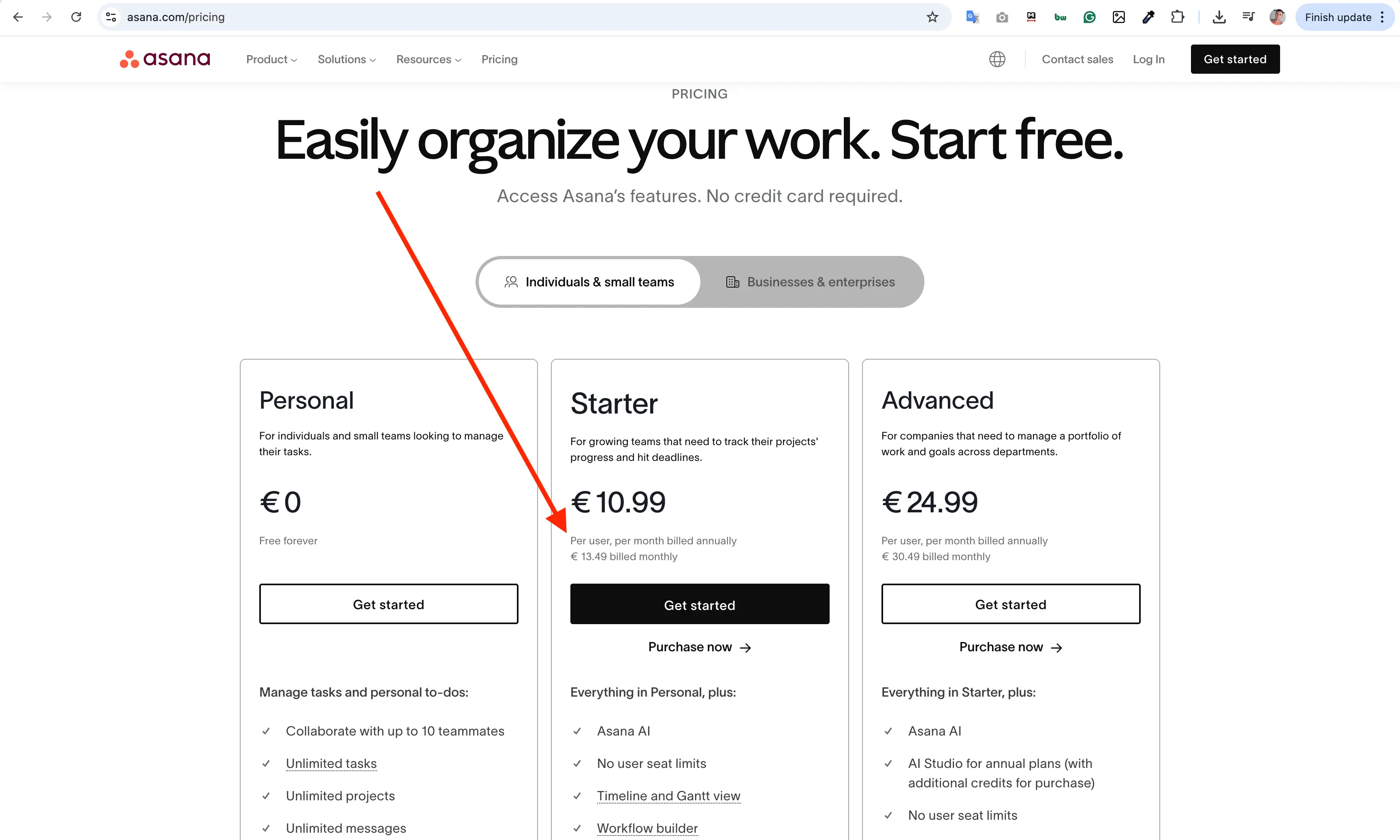 Asana Pricing