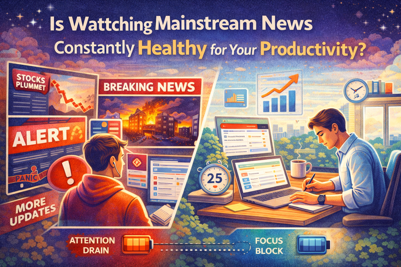 Is Watching Mainstream News Constantly Healthy for Your Productivity?