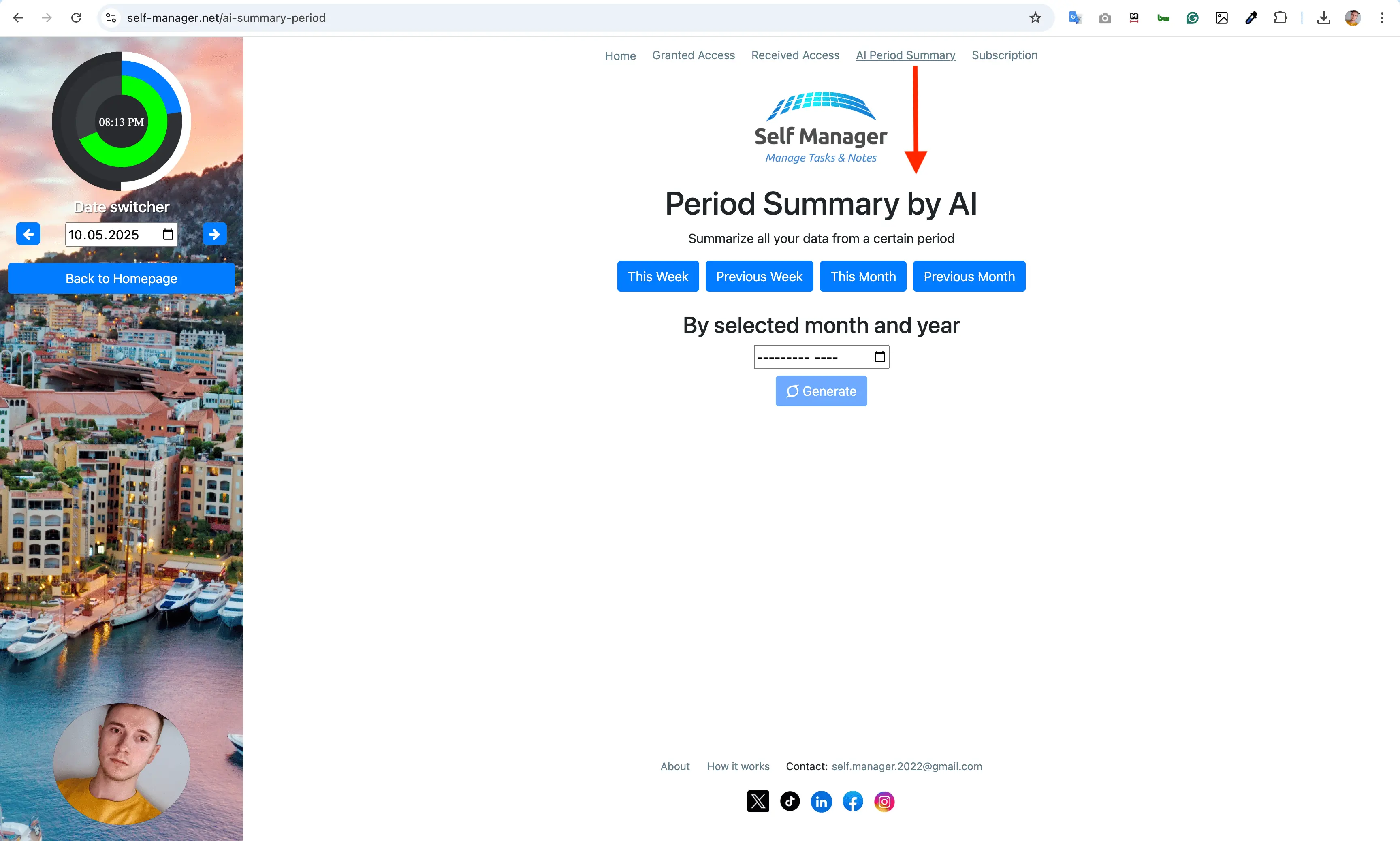 You can use AI to summarize user's data from tables over a selected period